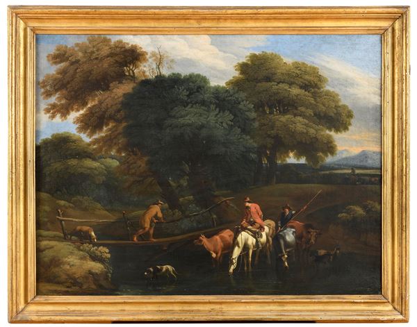 DIPINTO PASTORI A CAVALLO DI SEGUACE DI AELBERT CUYP