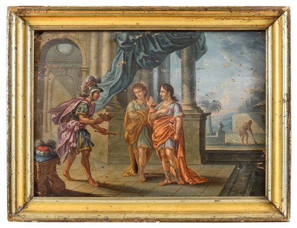 DIPINTO SCENA BIBLICA DI PITTORE OLANDESE DEL SETTECENTO
