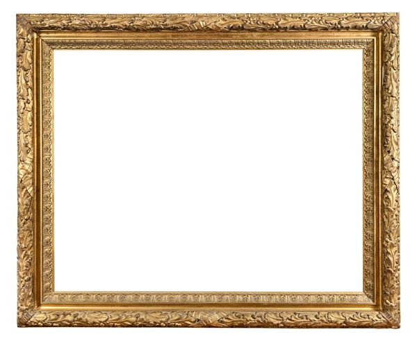 GRANDE CORNICE IN LEGNO E STUCCO