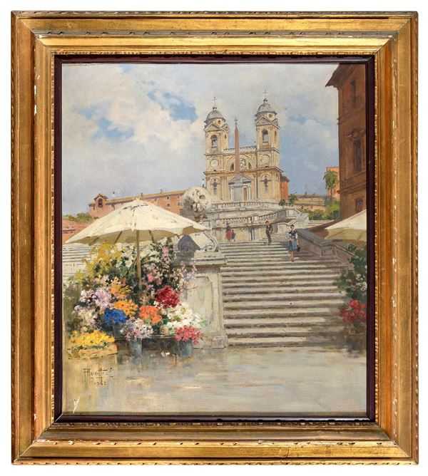 DIPINTO PIAZZA DI SPAGNA DI FILIPPO ANIVITTI