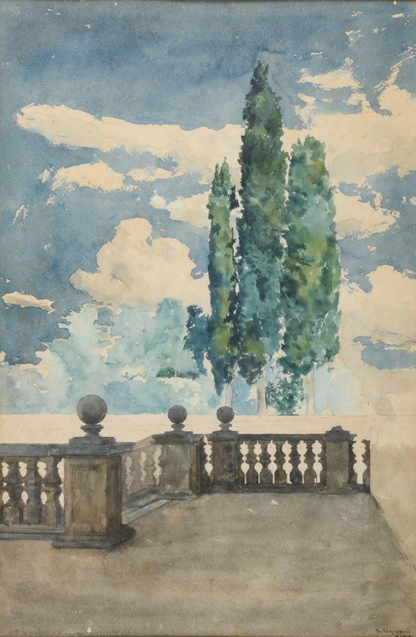 ACQUERELLO TERRAZZA DI NAZZARENO CIPRIANI