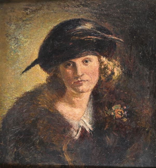 RITRATTO DI FANCIULLA IN PELLICCIA DI PITTORE DIVISIONISTA