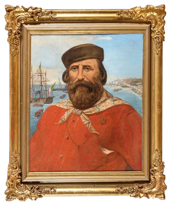 DIPINTO GIUSEPPE GARIBALDI CON LO SBARCO DEI MILLE