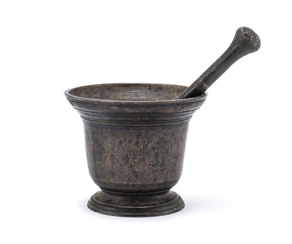 MORTAIO CON PESTELLO IN BRONZO, XVII SECOLO