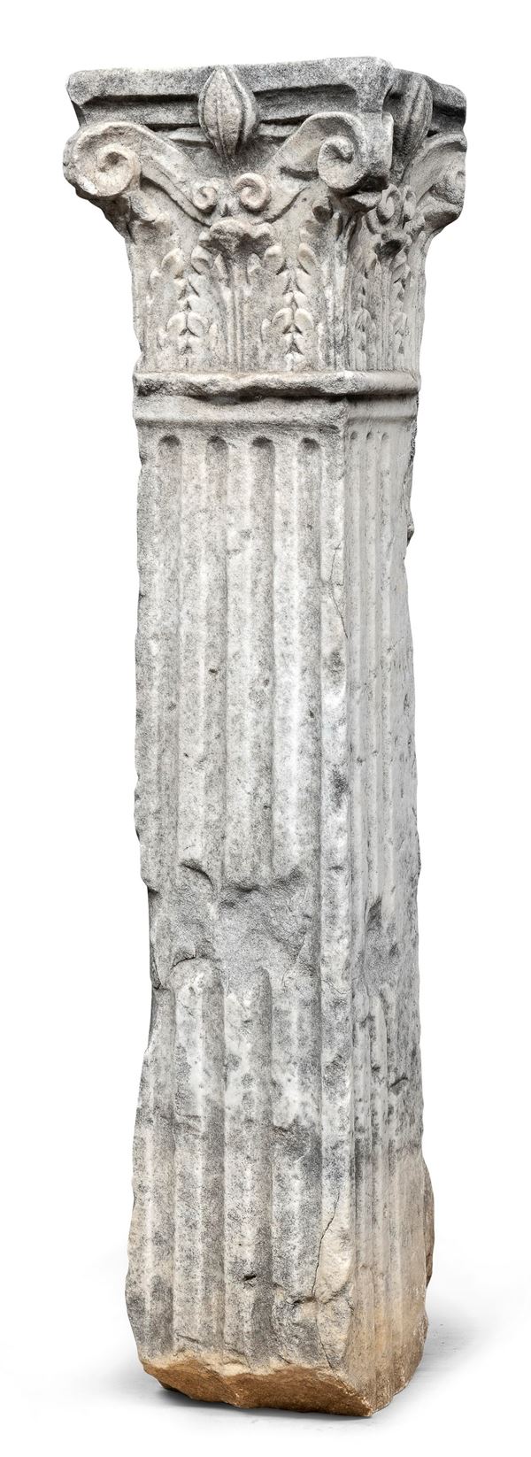 COLONNA IN MARMO BIANCO, FINE XVIII SECOLO