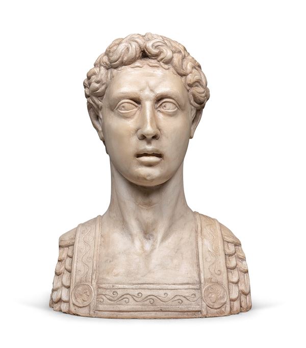 BUSTO DI EROE IN MARMO DI SCULTORE FIORENTINO