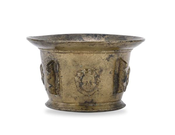 PICCOLO MORTAIO IN BRONZO, FINE XVI SECOLO