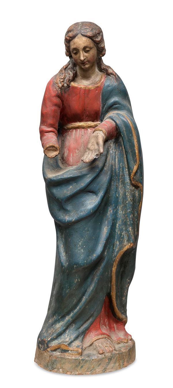 VERGINE IN TERRACOTTA, ITALIA CENTRALE XVI SECOLO