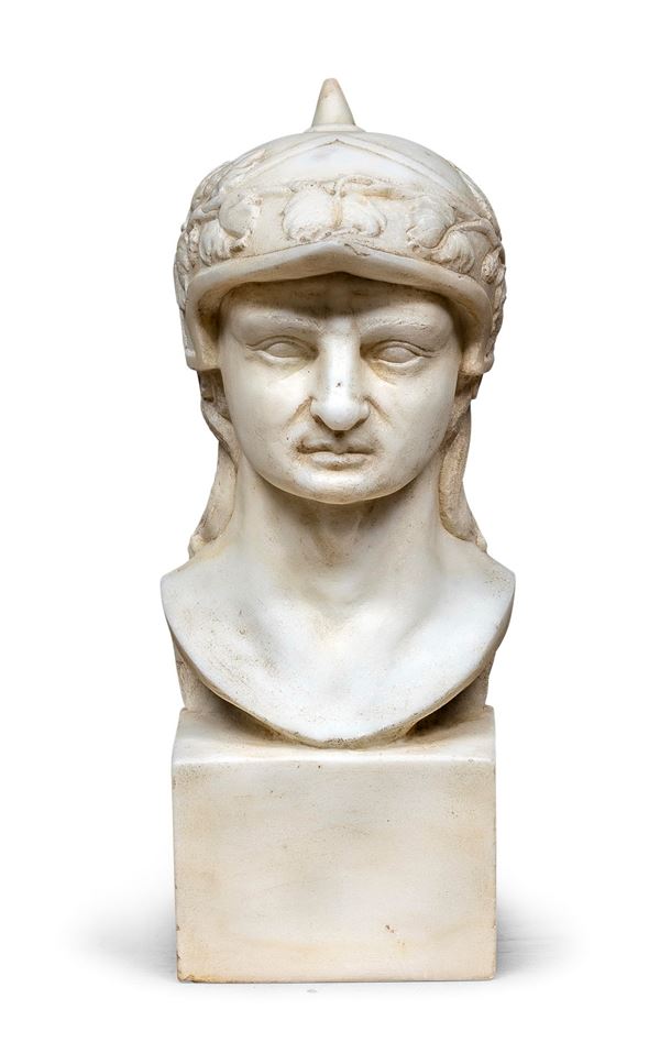 BUSTO DI SOLDATO IN MARMO DI MICHEL ANGUIER