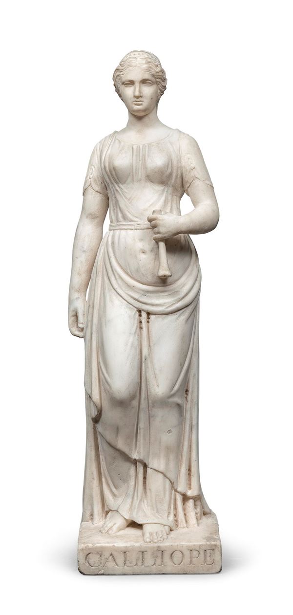 SCULTURA DI CALLIOPE IN MARMO NEOCLASSICA