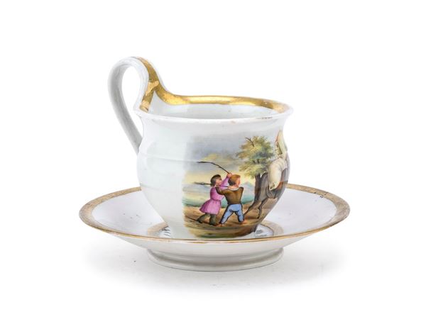 TAZZA E PIATTINO IN PORCELLANA