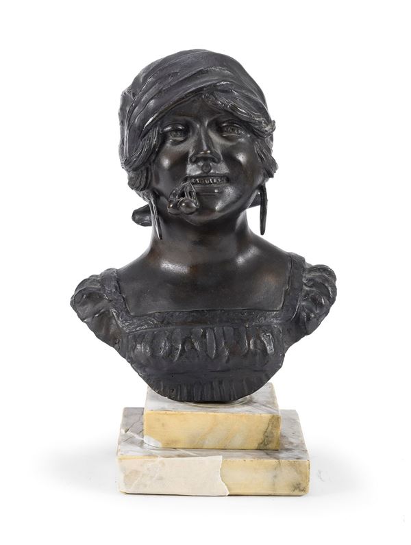 BUSTO DI POPOLANA IN BRONZO DI GENNARO ANASTASIO