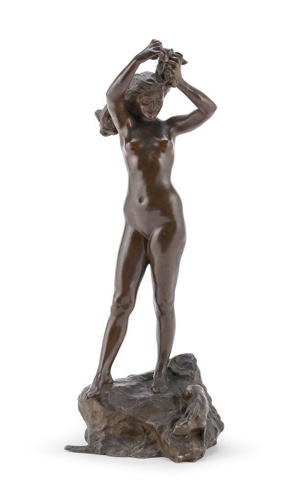 BRONZO PESCATORELLA DEL XIX SECOLO