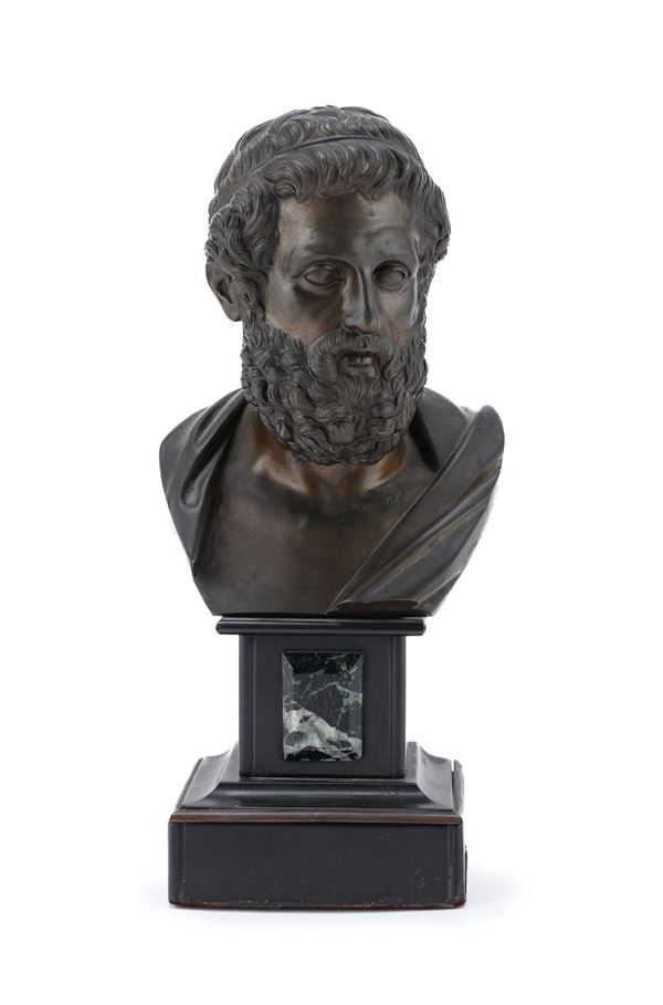 BUSTO DI SOFOCLE IN BRONZO BRUNITO