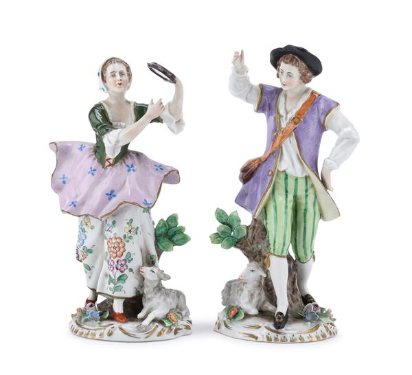COPPIA DI DANZATORI IN PORCELLANA, GINORI