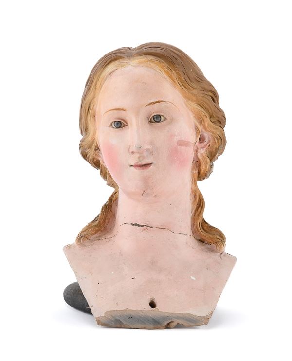BUSTO DI DONNA DA PRESEPE IN TERRACOTTA, NAPOLI