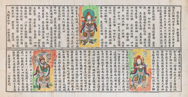 XILOGRAFIE SUTRA CON LOKAPALA DI SCUOLA CINESE