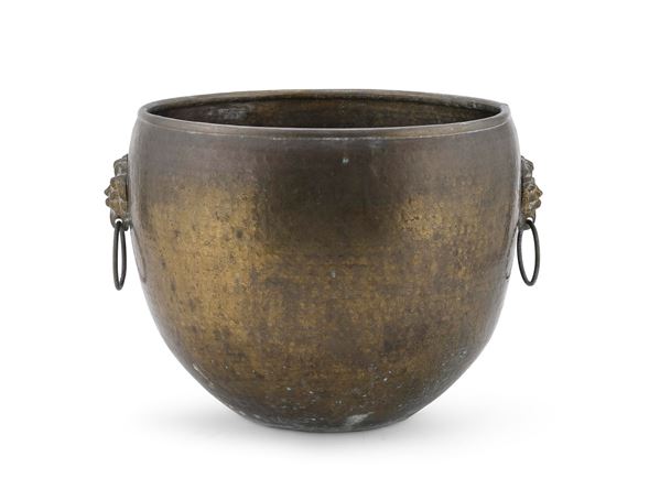 CACHEPOT IN BRONZO BATTUTO, ARTE COLONIALE