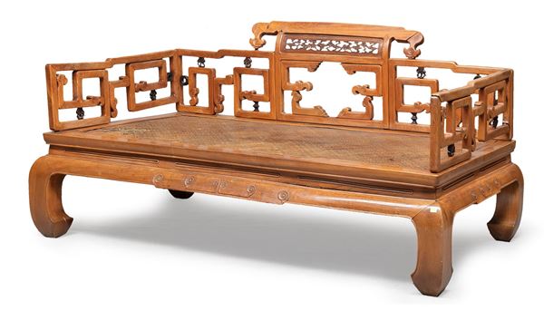 LETTO IN LEGNO DI TEAK, CINA XIX SECOLO