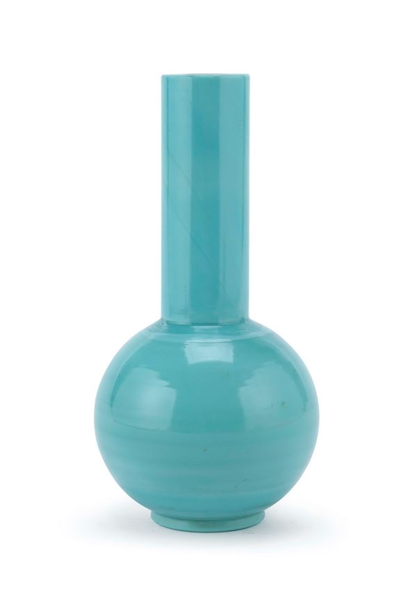 VASO IN VETRO TURCHESE, CINA