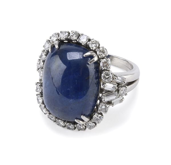 ANELLO CON ZAFFIRO E BRILLANTI