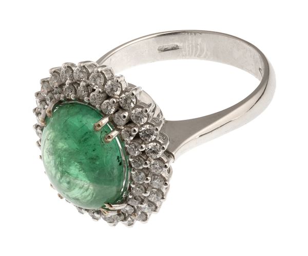 ANELLO CON SMERLADO E BRILLANTI