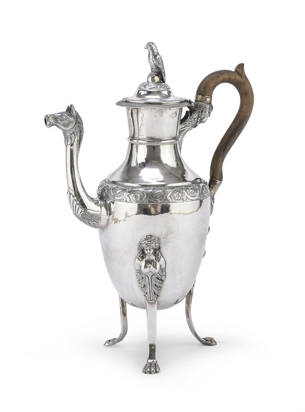 CAFFETTIERA IN ARGENTO, NAPOLI 1824/1832