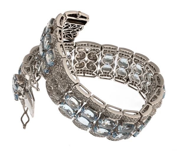 BRACCIALE CON ACQUAMARINE E BRILLANTI