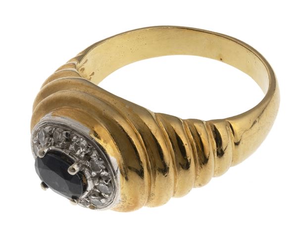 ANELLO CON ZAFFIRO E BRILLANTI