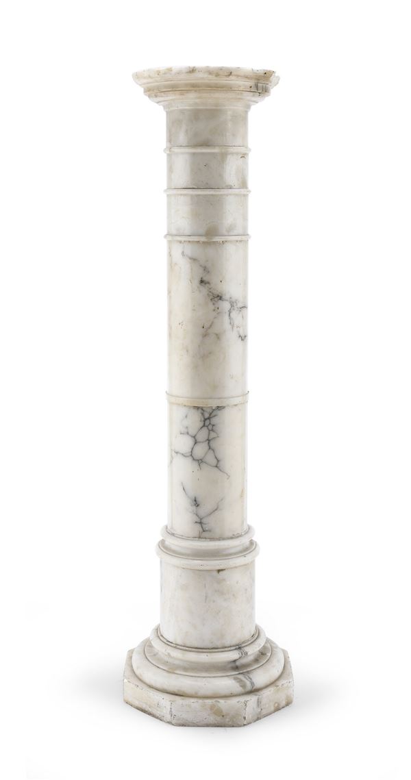 COLONNA IN ALABASTRO BIANCO