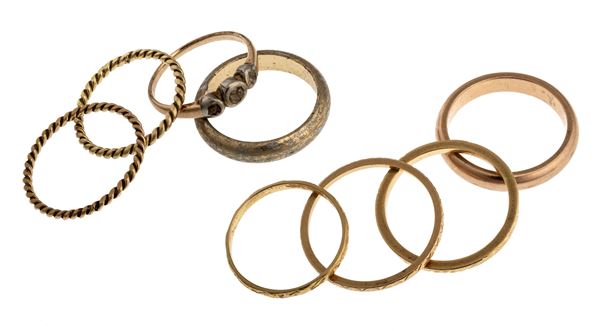 OTTO FEDINE IN ORO E ARGENTO CON DIAMANTI