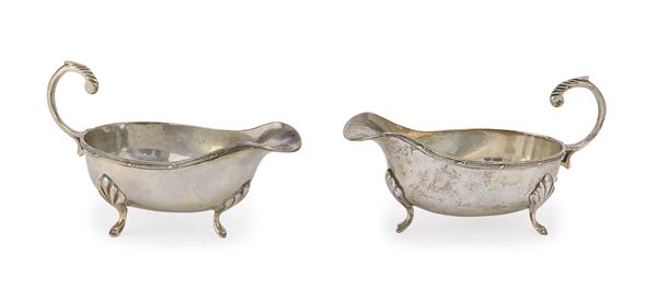 COPPIA DI SALSIERE IN SILVERPLATED, SHEFFIELD 1920