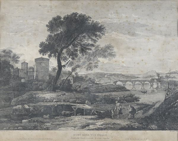 INCISIONE VEDUTA DI PONTE MILVIO