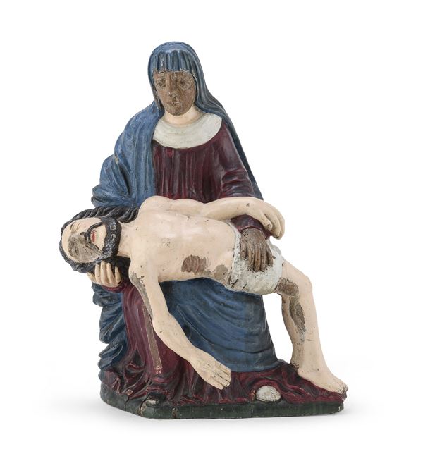 SCULTURA LA PIETÁ DI SCUOLA SPAGNOLA DEL SEICENTO