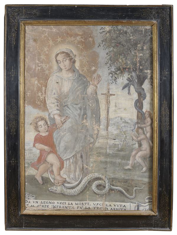 DIPINTO BIBLICO DI PITTORE UMBRO DEL SETTECENTO