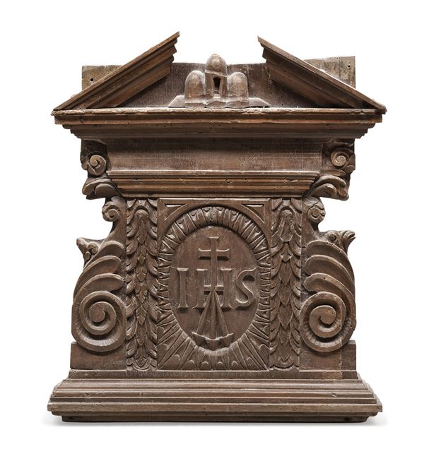 CAPPELLO DI PULPITO IN NOCE