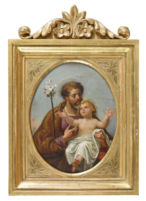 SAN GIUSEPPE CON IL BAMBINO DI PITTORE NAPOLETANO