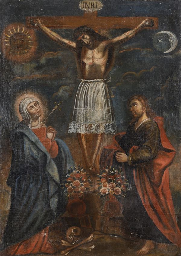 DIPINTO CROCIFFISSIONE DELLA SCUOLA DI CUZCO