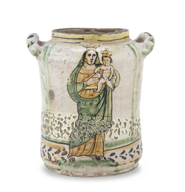 VASO IN MAIOLICA, OFFICINA CAMPANA