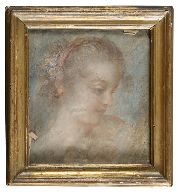 PASTELLO FANCIULLA ATTRIBUITO A BENEDETTO LUTI