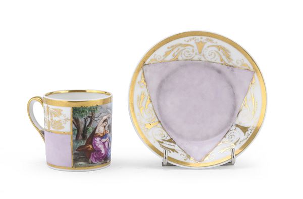 TAZZA CON PIATTINO, XIX SECOLO