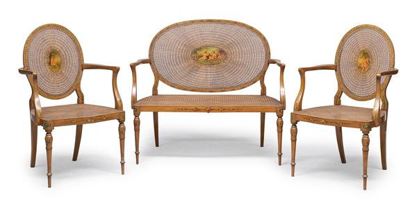 SALOTTINO IN SATINWOOD, INGHILTERRA XIX SECOLO