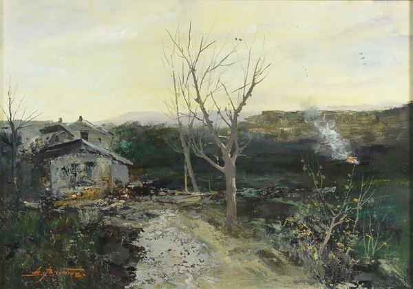 DIPINTO CAMPAGNA DI EZELINO BRIANTE