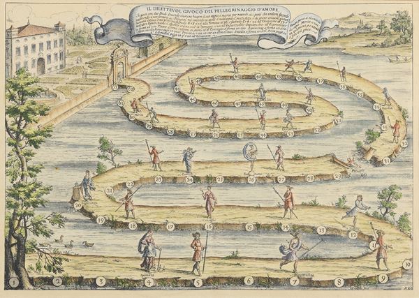 INCISIONE IL DILETTEVOLE GIOCO DEL PELLEGRINAGGIO D'AMORE