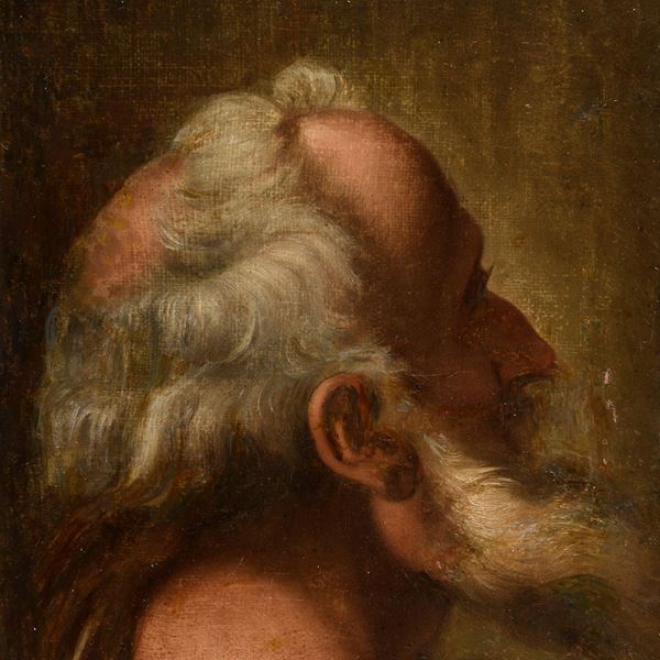 DIPINTO TESTA DI APOSTOLO DI PITTORE BOLOGNESE