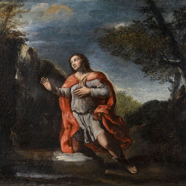LA VISIONE DI SANT'EUSTACHIO DI PITTORE DEL SEICENTO
