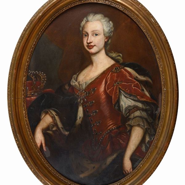 CARLO DI BORBONE E AMALIA DI SASSONIA DI PITTORE NAPOLETANO