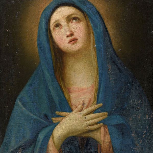 VERGINE ORANTE DI PITTORE ROMANO DEL SETTECENTO
