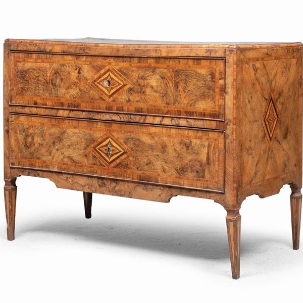 COMMODE IN EBANO VIOLA, EMILIA O LOMBARDIA FINE XVIII SECOLO