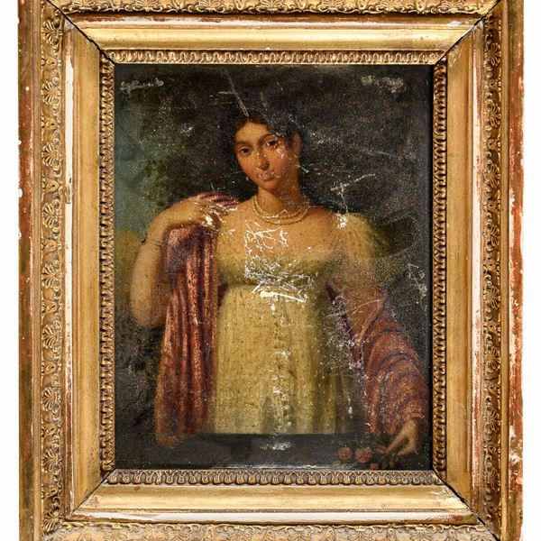 DIPINTO GENTILDONNA DI PITTORE FRANCESE NEOCLASSICO